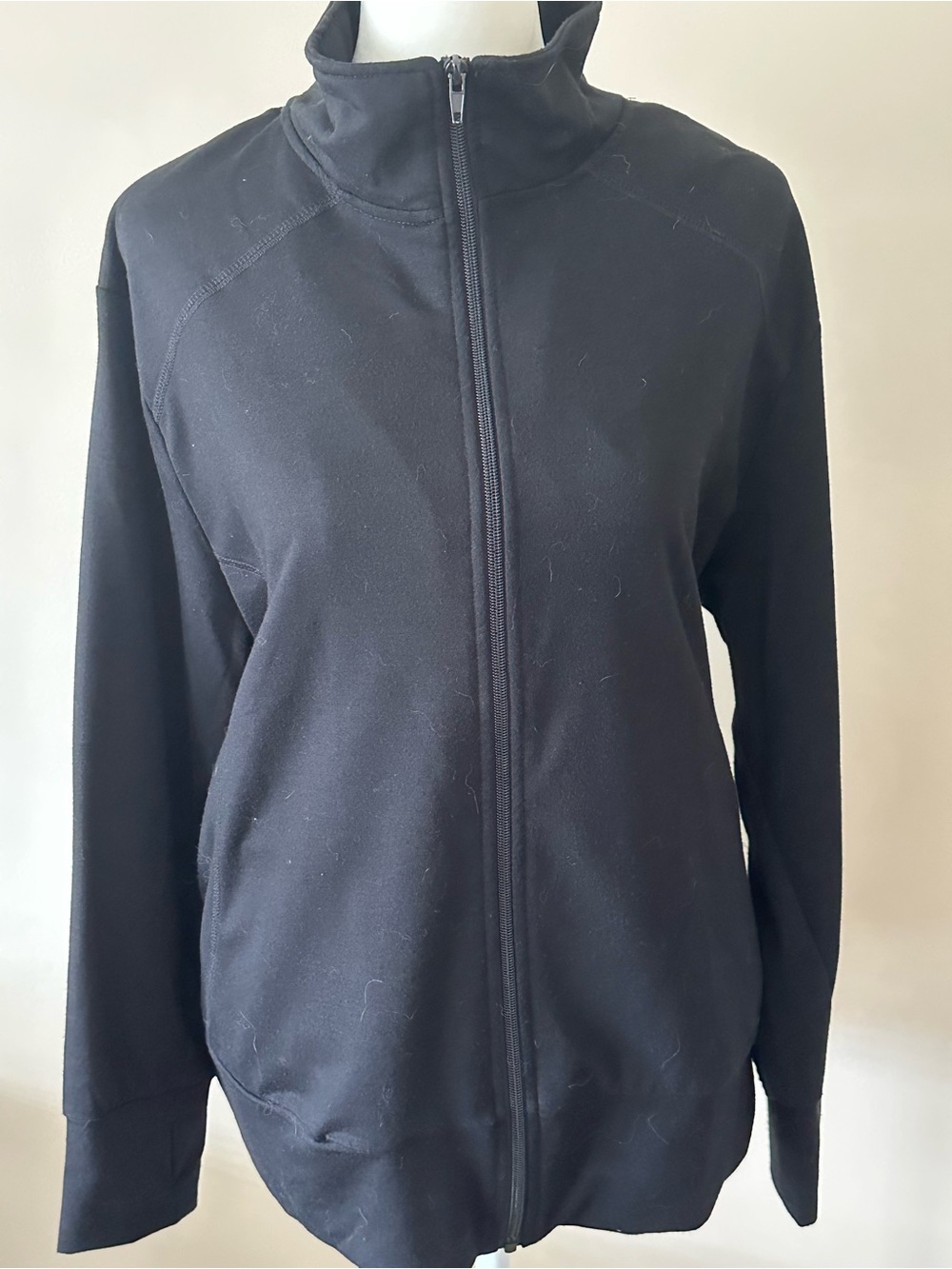 Olivia Warren Black Athleisure Full Zip Jacket Sz XL